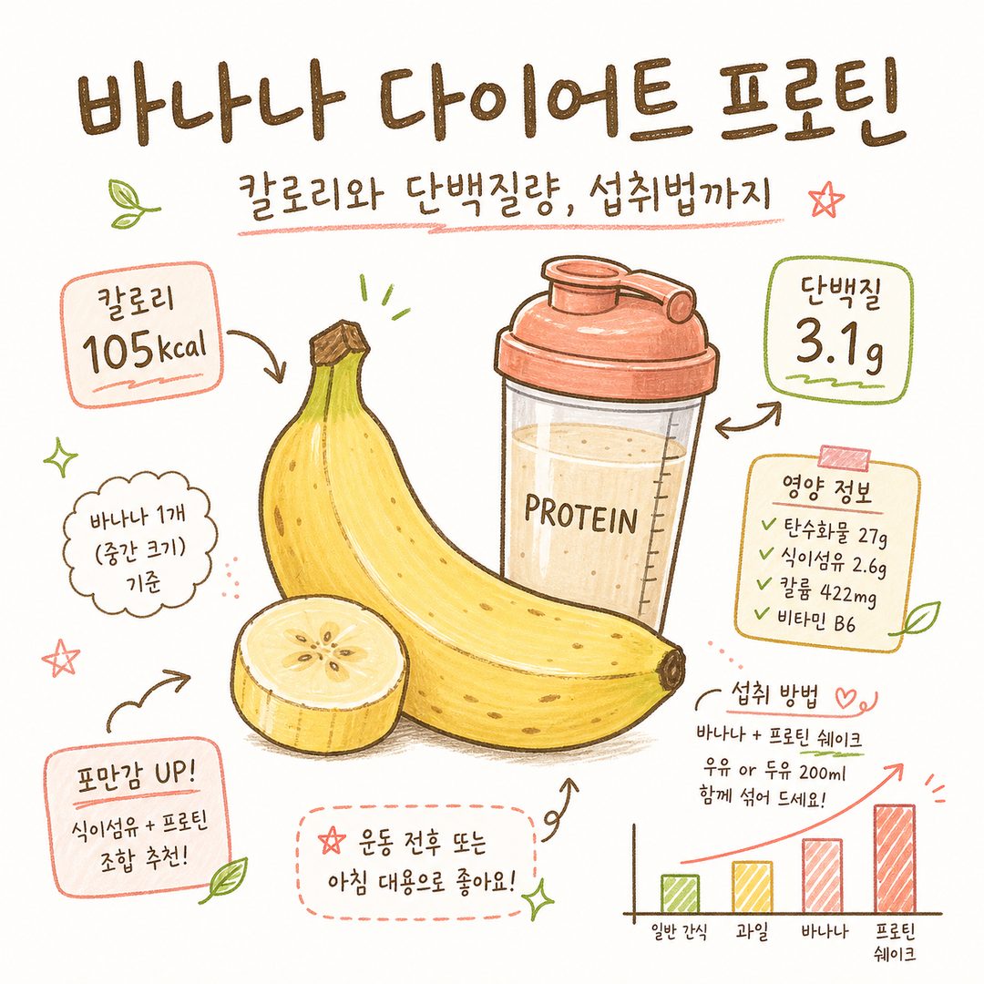 바나나 다이어트 프로틴 — 칼로리와 단백질량, 섭취법까지